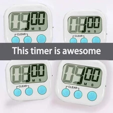 4 Awesome Timers Digital Kitchen Timer Magnetic Cooking Large LCD Countdown US