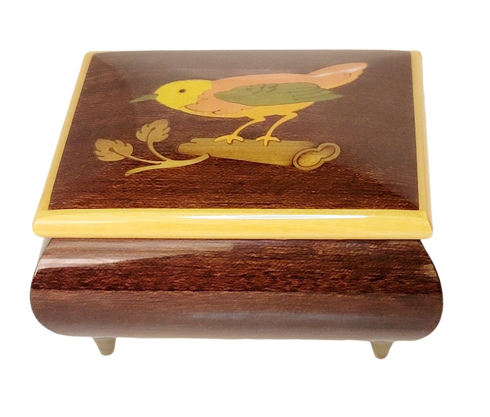 Reuge inlaid wood Swiss music box playing 'Song of Weggis' — Reuge is the Rolls-Royce of music boxes and this is the real deal.