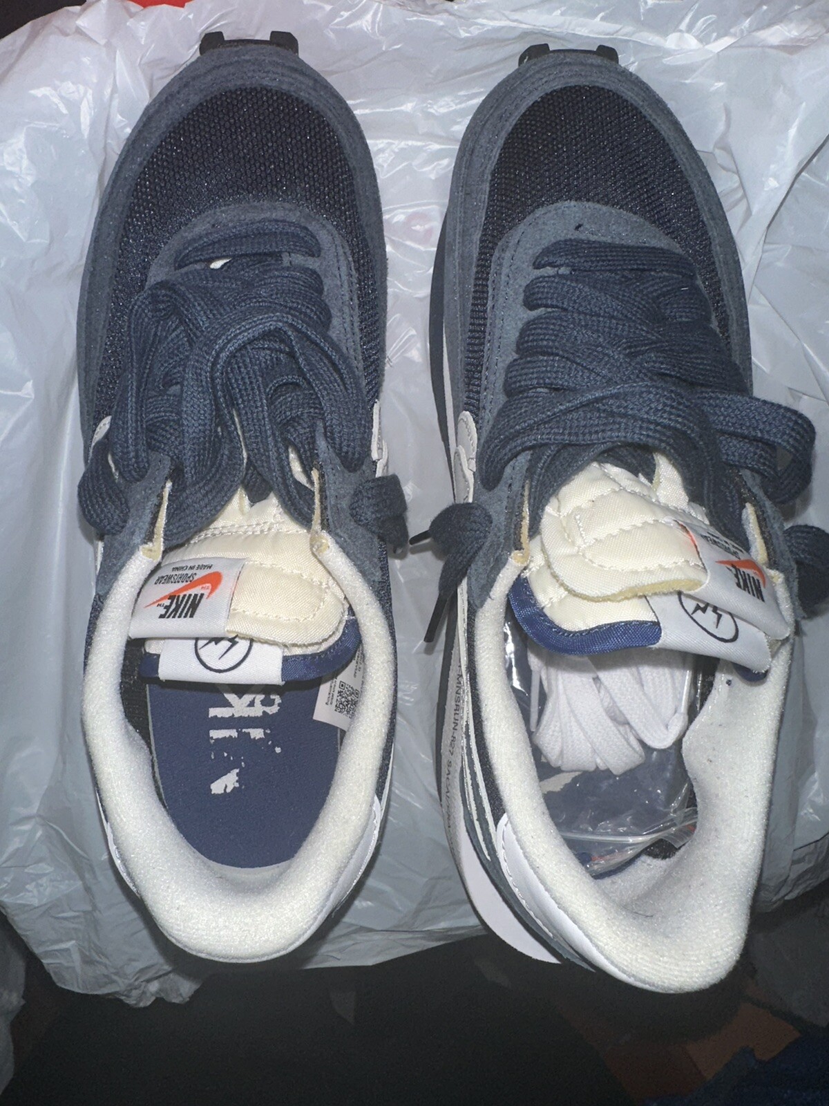 SACAI X NIKE Nike LDV Waffle x Fragment Design x sacai blu basso annerito taglia 8