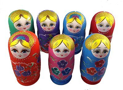 Matroschka Matrjoschka 20 cm 7 teilig Handarbeit Russische Puppe Babuschka