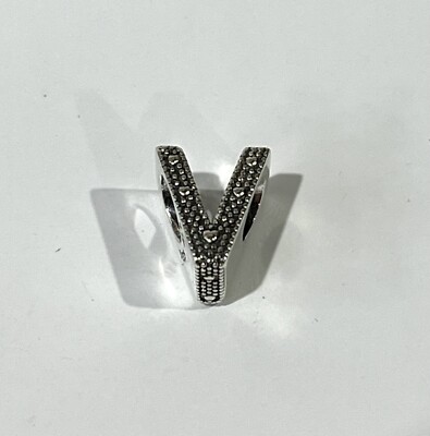 PANDORA Charm Sterling Silver ALE S925 LETTER INITIAL V 797476