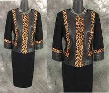 BEAUTIFUL St John collection jacket knit black multi suit blazer size 4