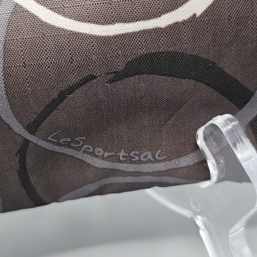 LeSportsac Zip Cosmetic Pouch Make Up Bag Circles Grey Green White - Picture 2 of 7