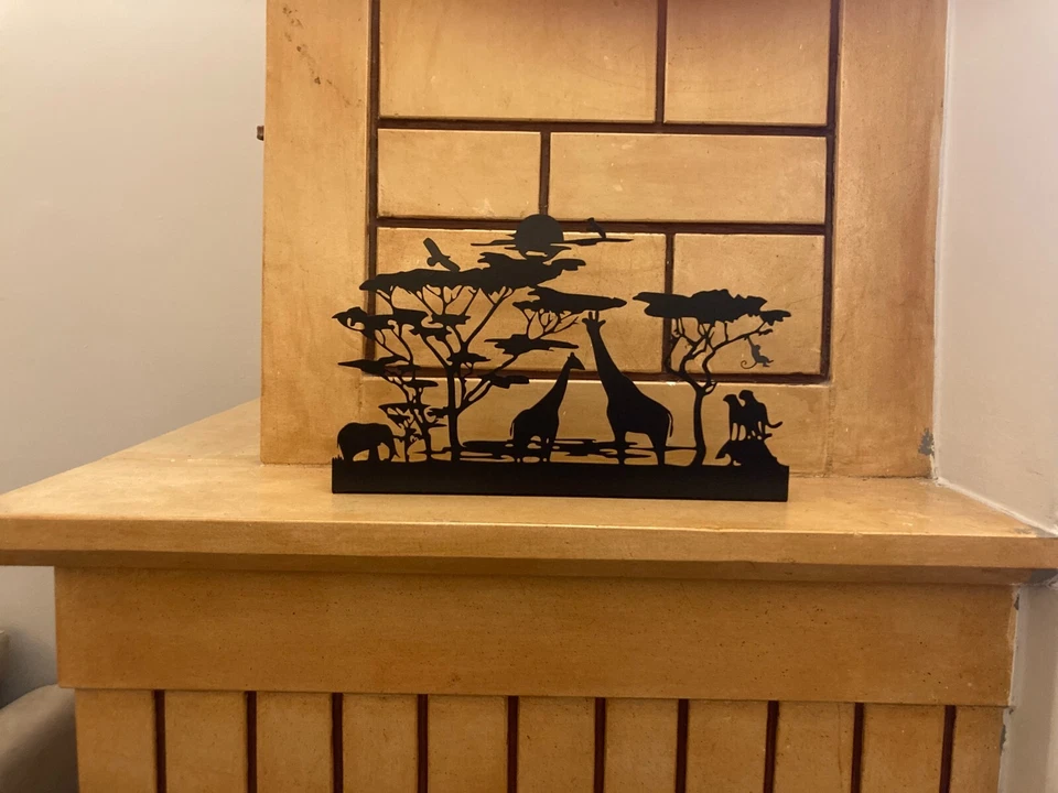 Candelabro decorativo de metal de safari candelabro de animales de safari Foto 2 de 4