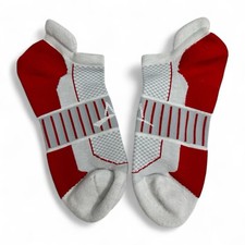 Mission Vaporactive Tab Running Socks Mens M Medium Red Gray 1 Pair NWOT
