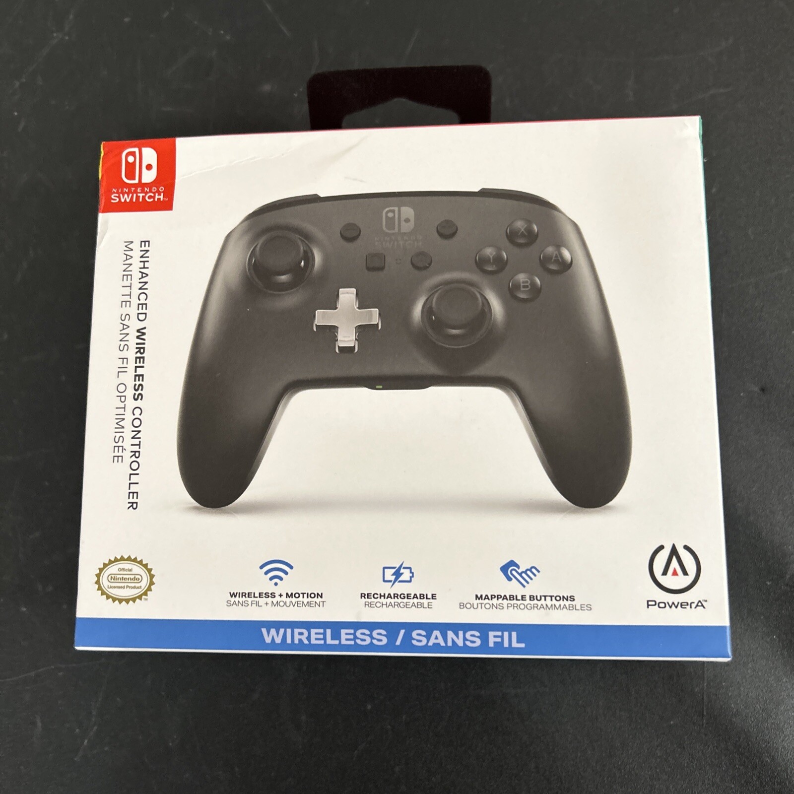Nintendo Switch PowerA Enhanced Wireless Controller, Black, New, Factory Sealed!-image