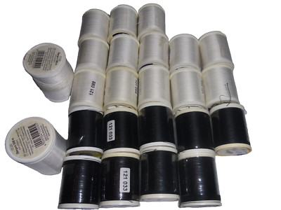 Vintage Lot 22 x 500m  AMANN Cotton Mercerised Sewing Machine threads B&W + Free