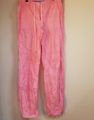 Escada Sport Women's Activewear Pants Size 36 Zip Drawstring Waist Pockets Pink