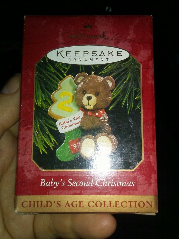 HALLMARK Keepsake 1997 BABY'S SECOND CHRISTMAS ORNAMENT  2nd Teddy Bear VINTAGE