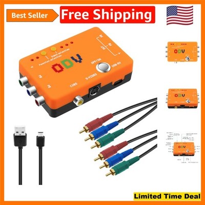 Compact AV/S-Video to Component Converter for Gaming Consoles - Zeros Input Lag