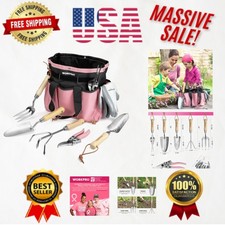 Sturdy 8-Piece Pink Garden Tool Set with Tote and Gloves - Women’s Health Focus