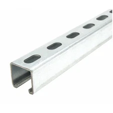 Single Channel Strut, Slotted, Steel, Galvanized, 9/16 In X 1-1/8 In Hole Size,