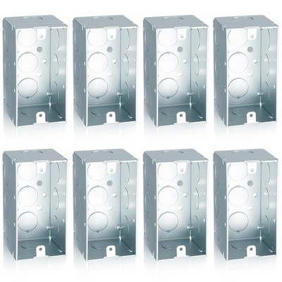 4x2'' Galvanized Steel Square Electrical Junction Box 16.5 Cu In 8 PCS
