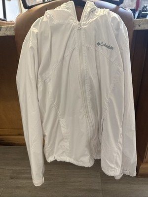 Columbia Switchback III Rain Jacket Womens Packable Hooded WHITE Medium