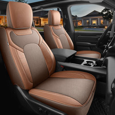 Brown Leather Dodge Ram 1500 Seat Cover 2019 to 2025 Crew, Mega Cab, Luxury Cust
