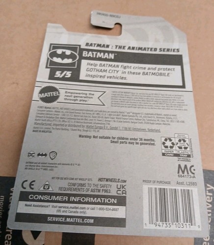 Hot Wheels Batman: The Animated Series Batmobile (Purple) - NEW - Picture 2 of 2