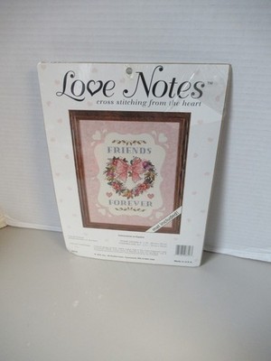 JCA Love Notes   ''Friends Forever'' Counted Cross Stitch Kit  W/FRAME    NIP