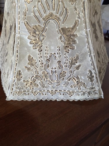 Vintage Rawhide Lampshade Hand-Sewn Panels Western Rustic Spanish Revival - Picture 5 of 10