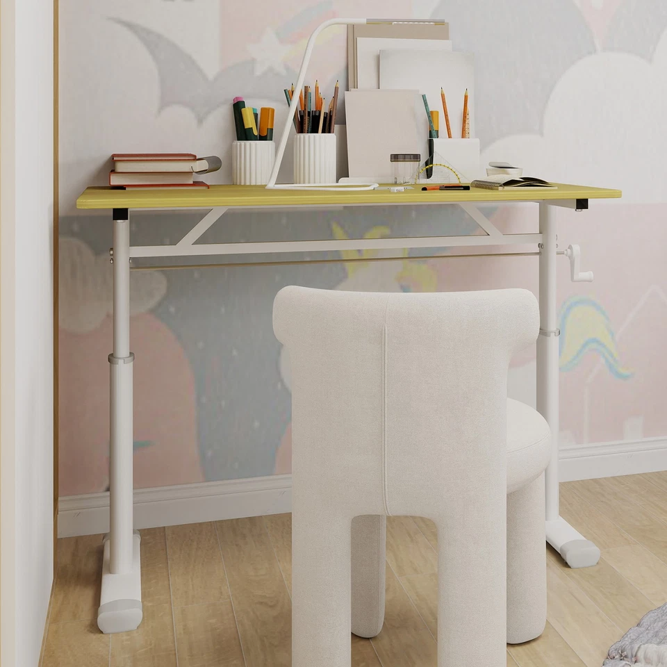 Escritorio de Estudio Amarillo Ajustable Hogar/Oficina Altura Ajustable Multiusos para Niños Foto 2 de 4