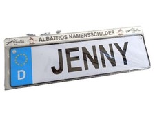 Targa in latta Albatros Jenny scritta retrò metallo 26x7 cm multicolore