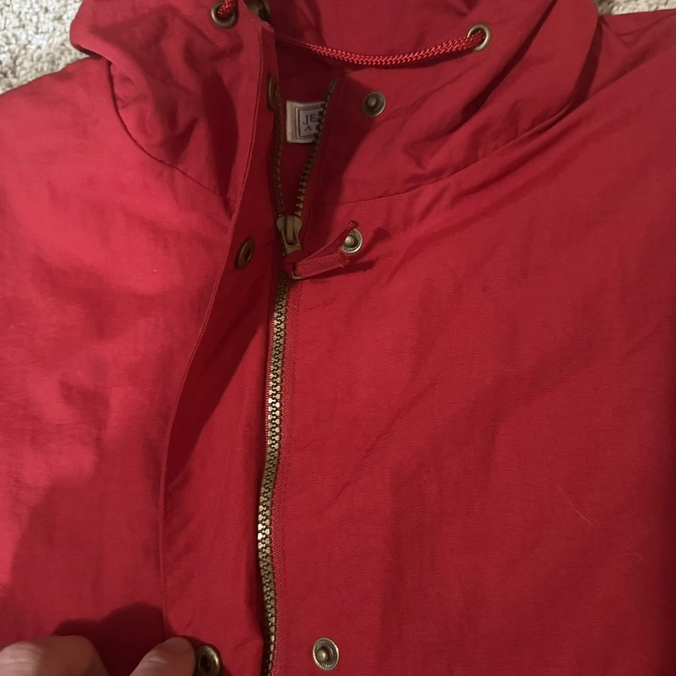 Vintage Jennifer Moore Jacket Womens Small Red Hooded Plaid Lined Parka Coat 90s - Imagem 4 de 4