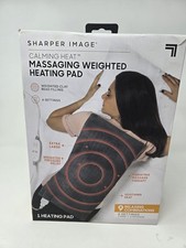 SHARPER IMAGE Calming Heat Massaging Weighted Heating Pad 12x24" 6 Settings NIB