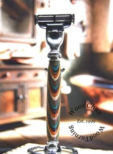 Handmade Colorgrain Wood Shaving Razor SEE VIDEO 1055