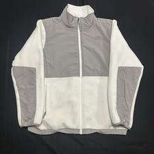 The North Face Denali Fleece Jacket Girls XL White Gray Zip-Up