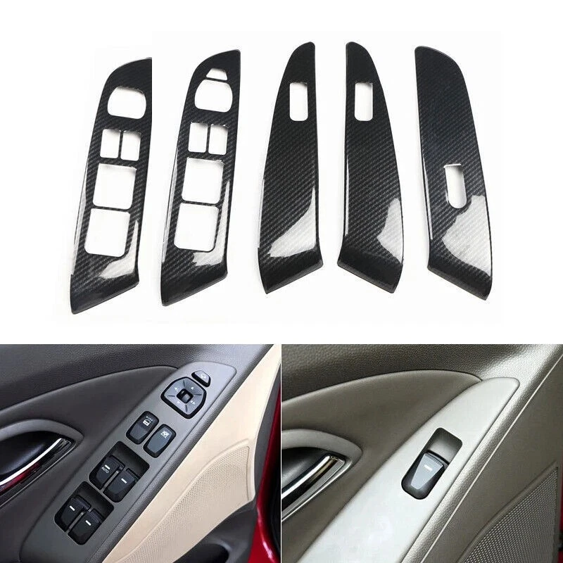 Adhesivos para tapicería interior de auto de fibra de carbono ABS para Hyundai IX35 2010-2015 Foto 2 de 4