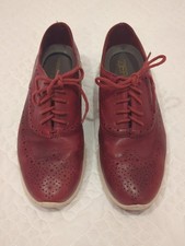 Cole Haan Zerogrand Women's 7 1/2 Burgundy Leather Casual Oxford Sneakers Shoes