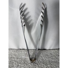 Vintage Ekco Chromium Plated Pasta Salad Tongs Claw Style USA Made Silver Tone