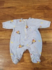 Vintage Baby Looney Tunes Size 0-3 Months Fly Me To The Moon One Piece Bugs...