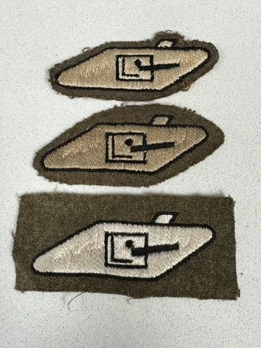 3 WW2 Royal Tank Corps British Military Crewman Army Cloth Patch Arm Badges