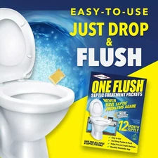 ONE FLUSH - Septic Tank Treatment Packets, 1-Year Supply of Easy-Flush Bacteria
