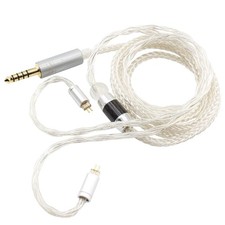Youkamoo 0.78mm 2 Pin IEM Cable, 4.4mm Balanced Earphone Upgraded Silver