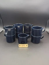 Bisserup Blue (Made In Japan) by Danskset Set Of 9 Flat Cups 2 3/4"