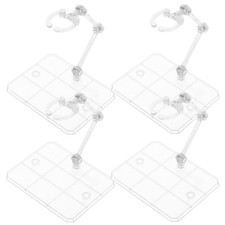 4Pcs Transparent Plastic Doll Stands Adjustable Durable Figure Display Holders
