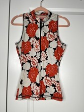 J. Crew Women s Rash Guard Tank Top Floral Print Orange Size Small