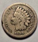 1859 Indian Head Cent 1c Penny, Good G Details - Exact Coin Shown