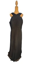 Azazie Long Formal Dress Chiffon Bridesmaid/MOB Navy Size 18