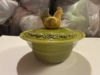 Vintage California Pottery USA Green Chicken Lid Covered Handles Serving Dish 8” — photo 2