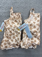 2x Cat  Jack Girls Youth Small 6/7 Leopard Tank Top Pajama Set 2pc