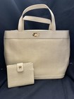 Vtg. Etienne Aigner Handbag Purse Creme Straw with Matching Wallet Beachy