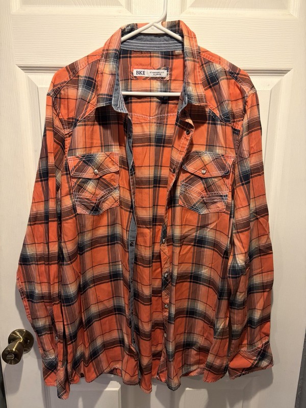 BKE Men's Long Sleeve Orange Long Sleeve