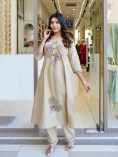 Cotton Kurti Palazzo with Embroidery Women Ethnic Kurta Set with Pockets