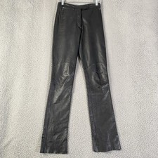 Wilsons Maxima Leather Pants Womens 4 27x34 Black Moto Grunge Rocker Unhemmed