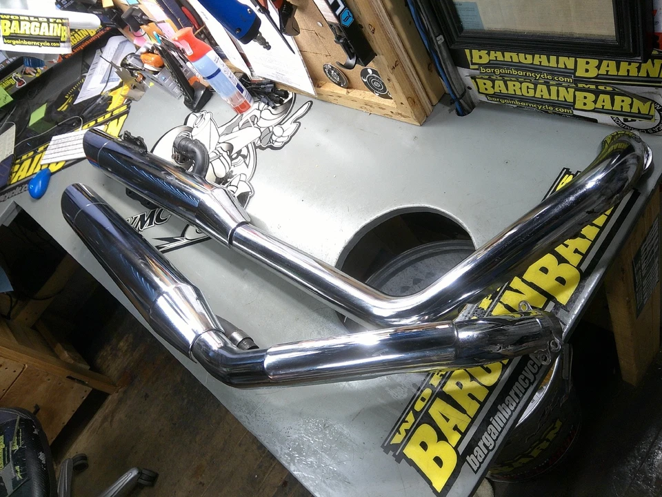 Оригинальный запас 04 02-09 Honda VTX1300 VTX1300C полный выхлопной системы трубы глушитель - Изображение 2 из 4