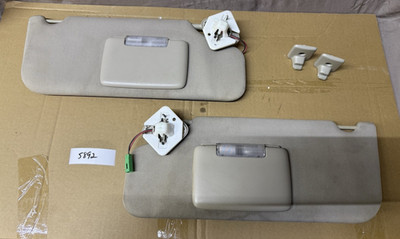 2011-14 FORD EDGE SUNVISORS LEFT & RIGHT SET OF 2 ILLUMINATED MIRRORS OEM BEIGE