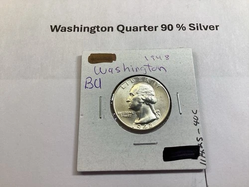 1948 Washington Silver Quarter in BU+ Condition Philadelphia Mint 111425 40c