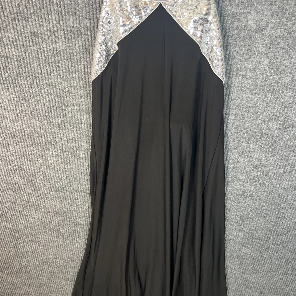 Vintage Adrianna Papell Evening Dress Size 4 Black Sequins Open Back Y2K Party - Image 4 of 4